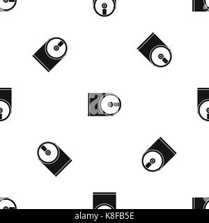 DVD drive open pattern seamless black Stock Vector