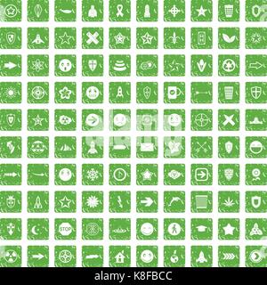 100 logotype icons set grunge green Stock Vector