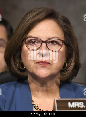 Washington DC, USA. 19th Sep, 2017. United States Senator Deb Fischer (Republican of Nebraska) listens to testimony before the US Senate Committee on Armed Services on 'Recent United States Navy Incidents at Sea' on Capitol Hill in Washington, DC on Tuesday, September 19, 2017. The hearing is investigating the two separate collisions with the USS Fitzgerald and USS John S. McCain that resulted in the loss of 17 US Sailors. Credit: Ron Sachs/CNP /MediaPunch Credit: MediaPunch Inc/Alamy Live News Stock Photo