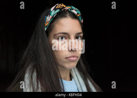 London, UK.  19 September 2017.  A fashionista is seen outside the home of London Fashion Week in The Strand showing off her 'street style' on the last day of LFW SS18.   Credit: Stephen Chung / Alamy Live News Stock Photo