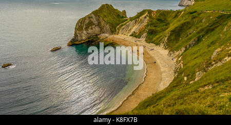 The magnificent Durdle Door arch and beach is part of the Lulworth Estate and the Jurassic Coast World Heritage Site. Stock Photo