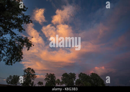 colorful sunset clouds over Venice Florida Stock Photo