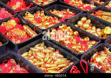 Chinese New Year hanging decorations for sale in Singapore Stock Photo