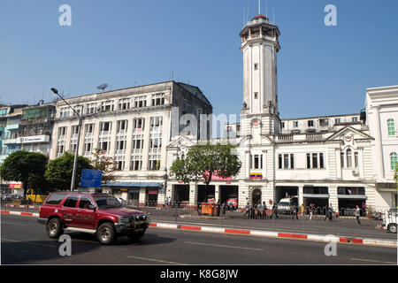 Burma, Myanmar: colonial era buildings in Yangon (formerly Rangoon). Building of the Yangon Central Fire Station, built in 1912 *** Local Caption *** Stock Photo