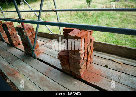 Piles of bricks ready for laying. Stock Photo