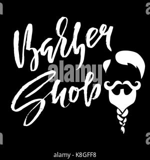 Barber shop hand written lettering. Typography poster. Calligraphy ...