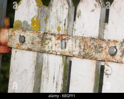 close up texture of metal rusted decaying country gate Stock Photo