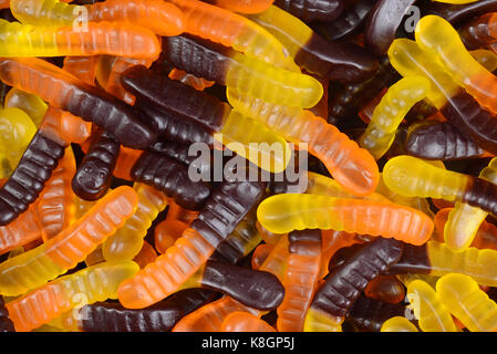 macro halloween gummy worm candy Stock Photo