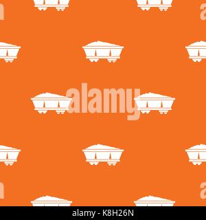Coal trolley pattern seamless Stock Vector