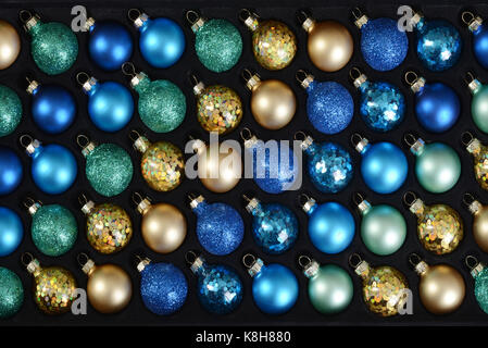 Close Up colorful christmas tree decorations Stock Photo
