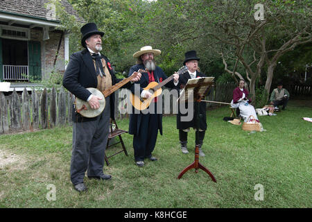 Baton Rouge, Louisiana, USA - 2016: Musicians at LSU Rural Life Museum, an outdoor museum of Louisiana history. Stock Photo