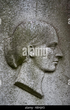 Cameo portrait on a memorial in the Grange Cemetery Edinburgh of a Victorian lady. Stock Photo