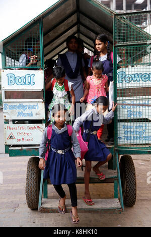 Sandipani muni school for needy girls run by food for life vrindavan. transport. india. Stock Photo