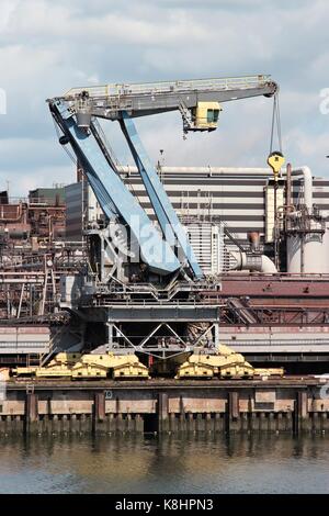 heavy duty crane in harbor Stock Photo