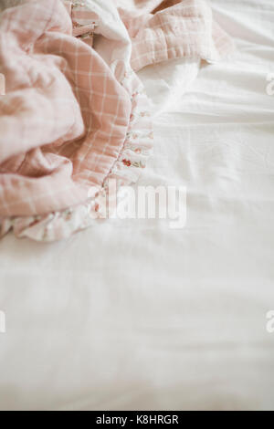 High angle view of blanket on bed Stock Photo