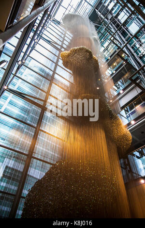 Bleigiessen sculpture by Thomas Heatherwick Studio inside of The Wellcome Trust Gibbs Building, London, UK Stock Photo