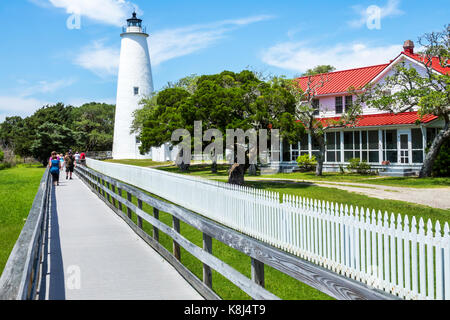 North Carolina,NC,Outer Banks,Ocracoke Island,Ocracoke Light,lighthouse station,boardwalk,NC170518103 Stock Photo