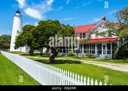 North Carolina,NC,Outer Banks,Ocracoke Island,Ocracoke Light,lighthouse station,boardwalk,NC170518106 Stock Photo