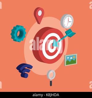business set isometrics icons vector illustration design Stock Vector