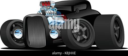 Hot Rod Vintage Coupe Custom Car Cartoon Vector Illustration Stock Vector