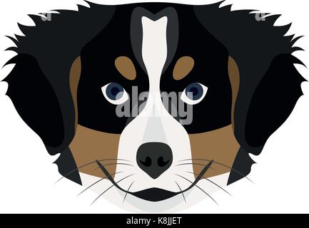 Vector illustration of Bernese Mountain Dog in different poses isolated