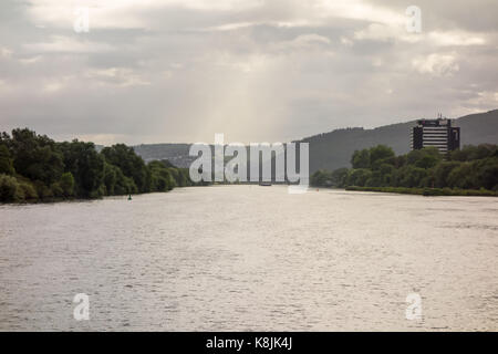 RIOL, GERMANY - 5TH Aug 17: Landscape view of the Mosselle, one of River Rhine's tributaries. Stock Photo