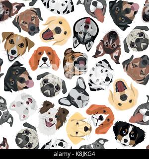 Illustration seamless Pattern Dogs for the creative use in graphic design Stock Vector
