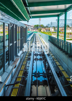 boarding terminal pisa tracks airport tuscany italy september alamy