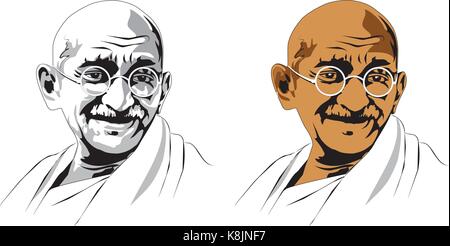 mahatma gandhi illustration Stock Vector Image & Art - Alamy