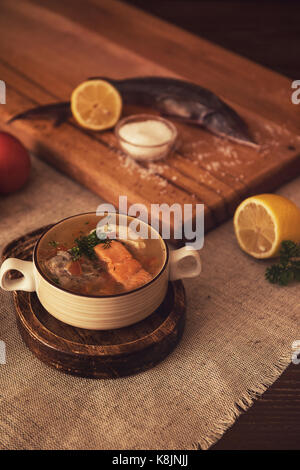 fish soup composition Stock Photo