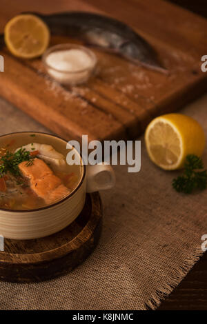 fish soup composition Stock Photo