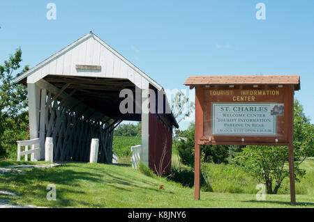 Imes bridge at St. Charles, Madison County, Iowa, USA Stock Photo