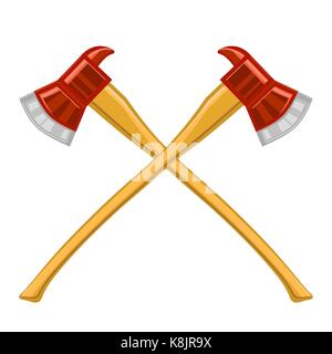 Firefighter Cross Axes Icon Stock Vector