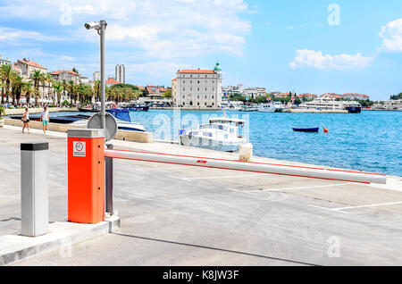 Entrance to a paid parking. Split, Croatia. Stock Photo