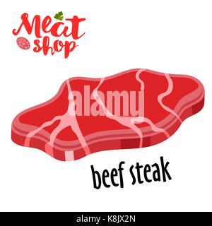Meat vector - beef steak. Fresh meat icon. Stock Vector