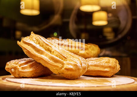 Freshly baked eclairs Stock Photo