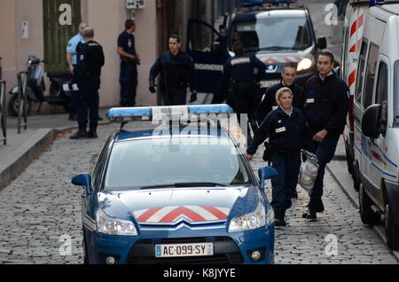 Last day of trial for the accused of Global cash hold up, Lyon (France) Stock Photo