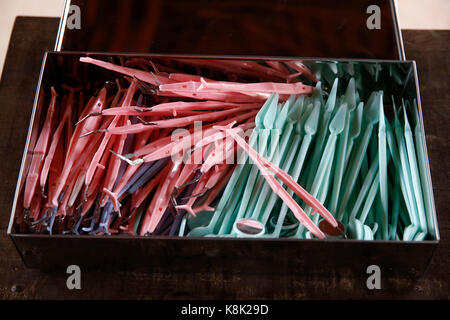 Arrupe karuna krom outreach program run by the catholic church (jesuits) in battambang, cambodia. dentist's kit. Stock Photo