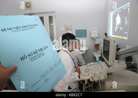 Tam duc heart hospital. doppler echocardiogram. ho chi minh city. vietnam. Stock Photo