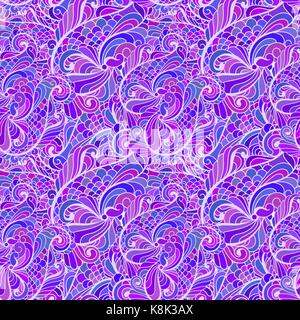 Paisley seamless fabric background pattern. Decorative vector illustration made of paisley with scalops Stock Vector