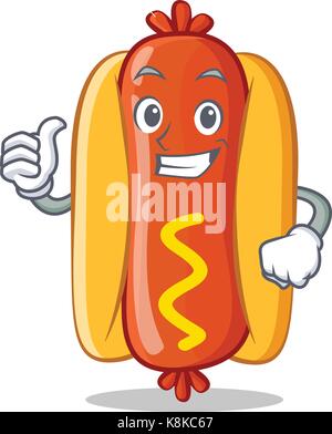 Premium Vector  Hot dog cartoon mascot with thumbs up character