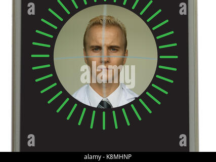 mobile with face recognition is enabled by the True Depth or deep camera and is simple to set up. It analyzes with many dots to create a precise depth Stock Photo