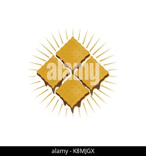 biscuit of dimond logo, icon design, isolated on white background. Stock Vector