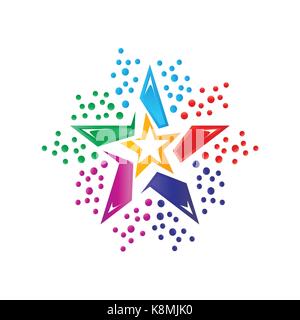 colorful star logo, star logo, icon design, isolated on white background. Stock Vector