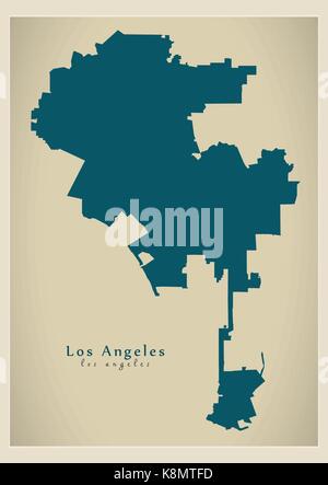 Modern Map - Los Angeles city of the USA Stock Vector