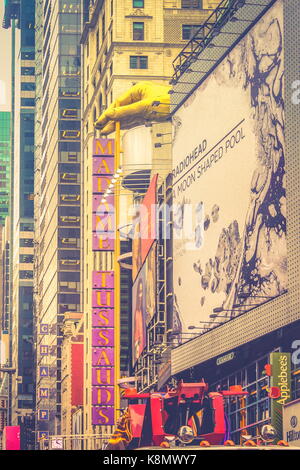 New York, USA - 28 September, 2016: Madame Tussauds  New York is a wax museum located on 42nd Street close to Times Square in New York City. Stock Photo