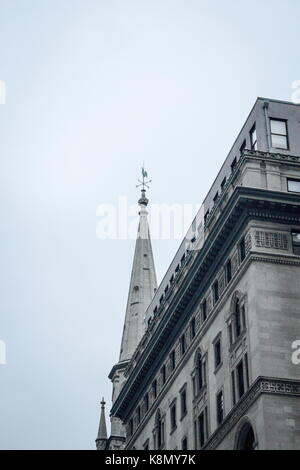 New York, USA - 28 September, 2016: The spire of the Marble Collegiate Church in midtown Manhattan. Stock Photo