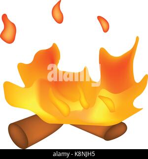 Fire symbol, icon  design. Vector illustration isolated on white background. Stock Vector