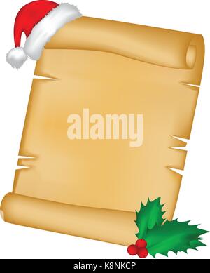 Paper scroll with Christmas holly Stock Vector Image & Art - Alamy