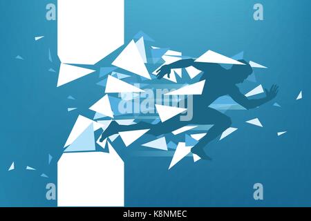 Breaking through an obstacle Stock Vector